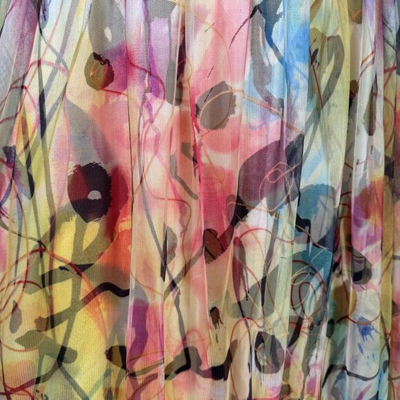 Jovani Ball Gown Yellow Multi-colored A-Line Prom Formal Pageant Sz 14 - Picture 5 of 12